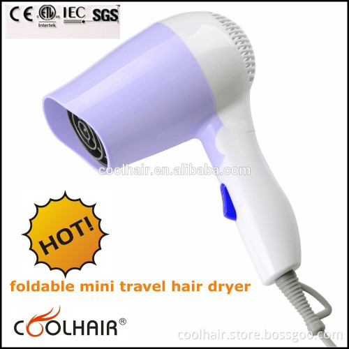 DC motor foldable mini travel hair dryer with diffuser